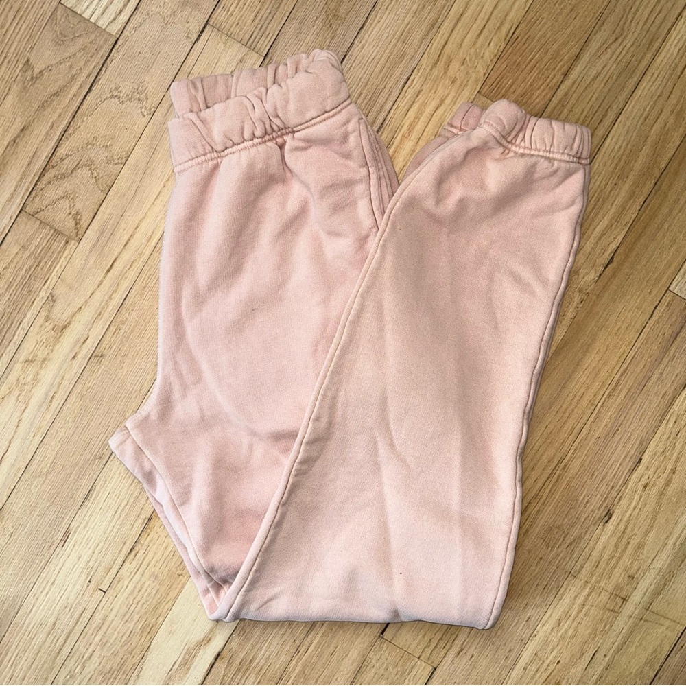 128 NWOT mate the label organic fleece relaxed pocket sweatpants rose small pink